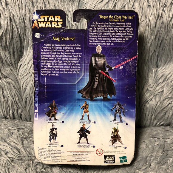 Hasbro Star Wars Clone Wars Asajj Ventress 3.75in Figure Twin Lightsabers 2003 - Picture 2 of 7